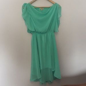 Elegant Green Chiffon Dress